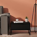 Callo Fluted 1 Draw Wide Side Table Matt Black from Roseland Furniture
