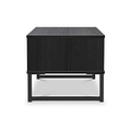 Callo Fluted 1 Draw Wide Side Table Matt Black from Roseland Furniture