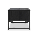 Callo Fluted 1 Draw Wide Side Table Matt Black from Roseland Furniture