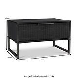 Callo Fluted 1 Draw Wide Side Table Matt Black from Roseland Furniture