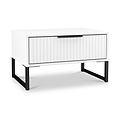 Callo Fluted 1 Draw Wide Side Table Matt White from Roseland Furniture