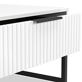 Callo Fluted 1 Draw Wide Side Table Matt White from Roseland Furniture