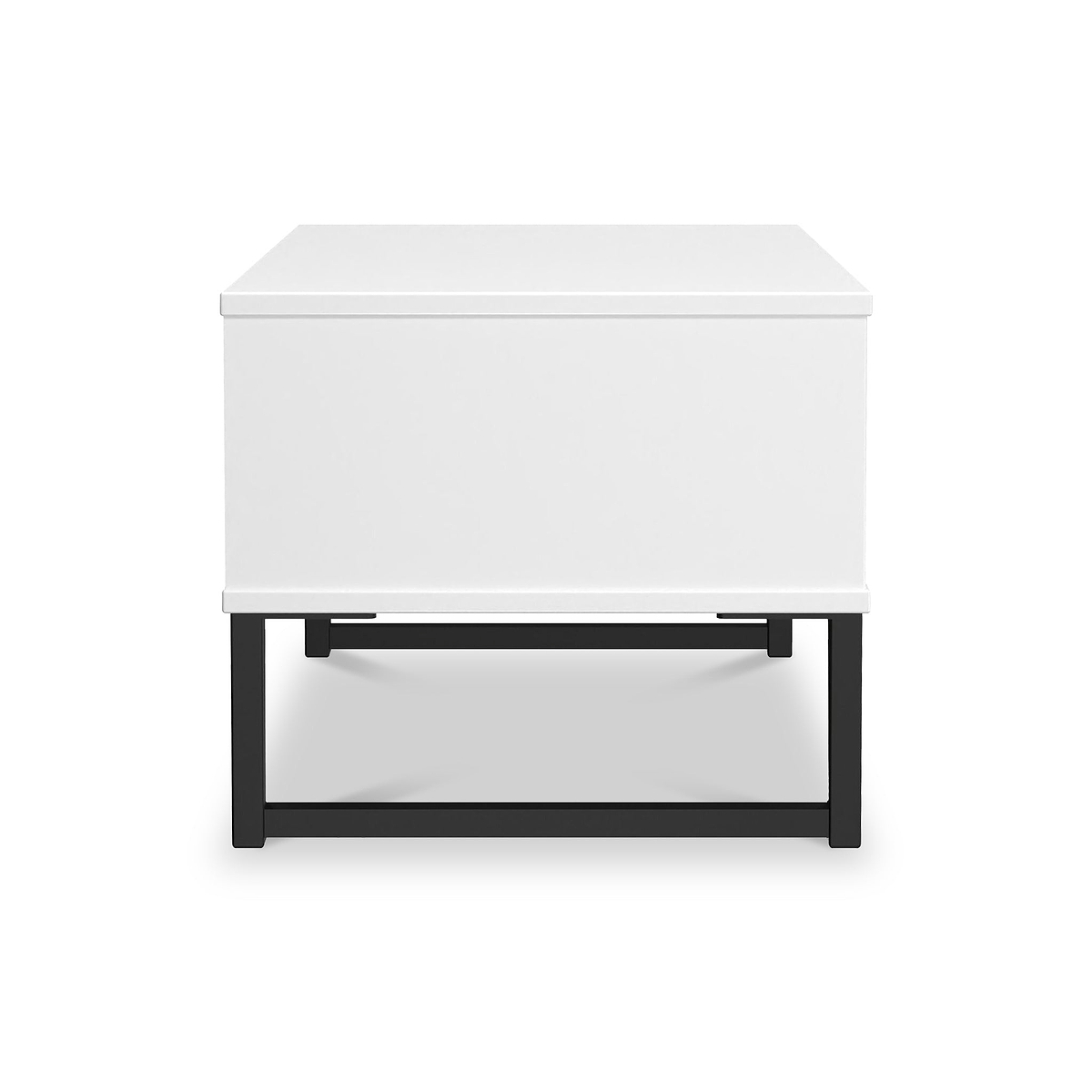 Callo Fluted 1 Draw Wide Side Table Matt White from Roseland Furniture