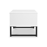Callo Fluted 1 Draw Wide Side Table Matt White from Roseland Furniture