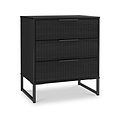 Callo Fluted 3 Drawer Chest Matt Black from Roseland Furniture