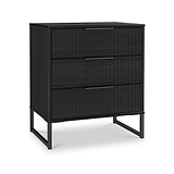 Callo Fluted 3 Drawer Chest Matt Black from Roseland Furniture