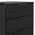 Callo Fluted 3 Drawer Chest Matt Black from Roseland Furniture