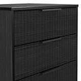 Callo Fluted 3 Drawer Chest Matt Black from Roseland Furniture
