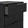 Callo Fluted 3 Drawer Chest Matt Black from Roseland Furniture