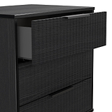 Callo Fluted 3 Drawer Chest Matt Black from Roseland Furniture