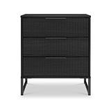 Callo Fluted 3 Drawer Chest Matt Black from Roseland Furniture