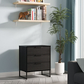 Callo Fluted 3 Drawer Chest Matt Black from Roseland Furniture
