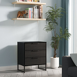 Callo Fluted 3 Drawer Chest Matt Black from Roseland Furniture