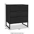 Callo Fluted 3 Drawer Chest Matt Black from Roseland Furniture