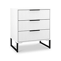 Callo Fluted 3 Drawer Chest Matt White from Roseland Furniture