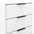 Callo Fluted 3 Drawer Chest Matt White from Roseland Furniture