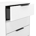 Callo Fluted 3 Drawer Chest Matt White from Roseland Furniture