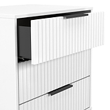Callo Fluted 3 Drawer Chest Matt White from Roseland Furniture