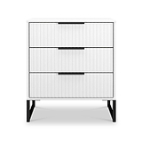Callo Fluted 3 Drawer Chest Matt White from Roseland Furniture