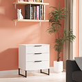 Callo Fluted 3 Drawer Chest Matt White from Roseland Furniture