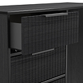 Callo Fluted 4 Drawer Dressing Table Matt Black from Roseland Furniture
