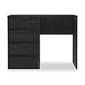 Callo Fluted 4 Drawer Dressing Table Matt Black from Roseland Furniture