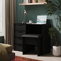 Callo Fluted 4 Drawer Dressing Table Matt Black from Roseland Furniture