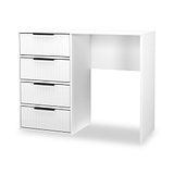 Callo Fluted 4 Drawer Dressing Table Matt White from Roseland Furniture