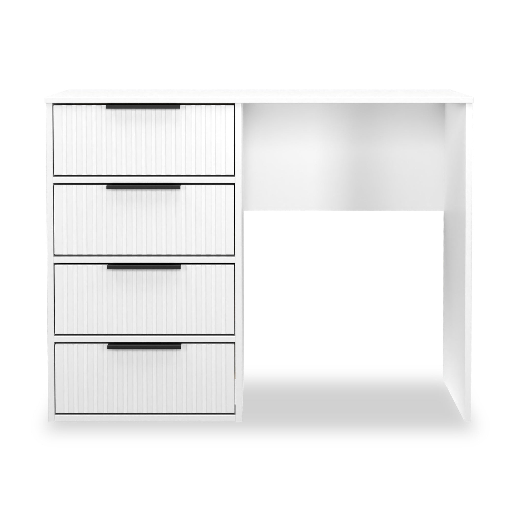 Callo Fluted 4 Drawer Dressing Table Matt White from Roseland Furniture