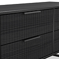Callo Fluted 4 Drawer Low Storage Unit Matt Black from Roseland Furniture