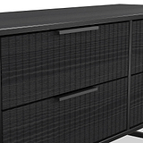 Callo Fluted 4 Drawer Low Storage Unit Matt Black from Roseland Furniture