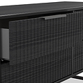 Callo Fluted 4 Drawer Low Storage Unit Matt Black from Roseland Furniture