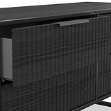 Callo Fluted 4 Drawer Low Storage Unit Matt Black from Roseland Furniture