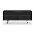 Callo Fluted 4 Drawer Low Storage Unit Matt Black from Roseland Furniture