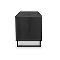 Callo Fluted 4 Drawer Low Storage Unit Matt Black from Roseland Furniture