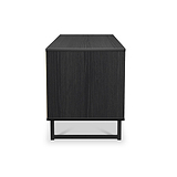 Callo Fluted 4 Drawer Low Storage Unit Matt Black from Roseland Furniture
