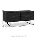 Callo Fluted 4 Drawer Low Storage Unit Matt Black from Roseland Furniture