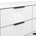 Callo Fluted 4 Drawer Low Storage Unit Matt White from Roseland Furniture