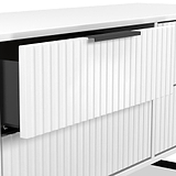 Callo Fluted 4 Drawer Low Storage Unit Matt White from Roseland Furniture