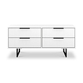 Callo Fluted 4 Drawer Low Storage Unit Matt White from Roseland Furniture