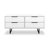 Callo Fluted 4 Drawer Low Storage Unit Matt White from Roseland Furniture