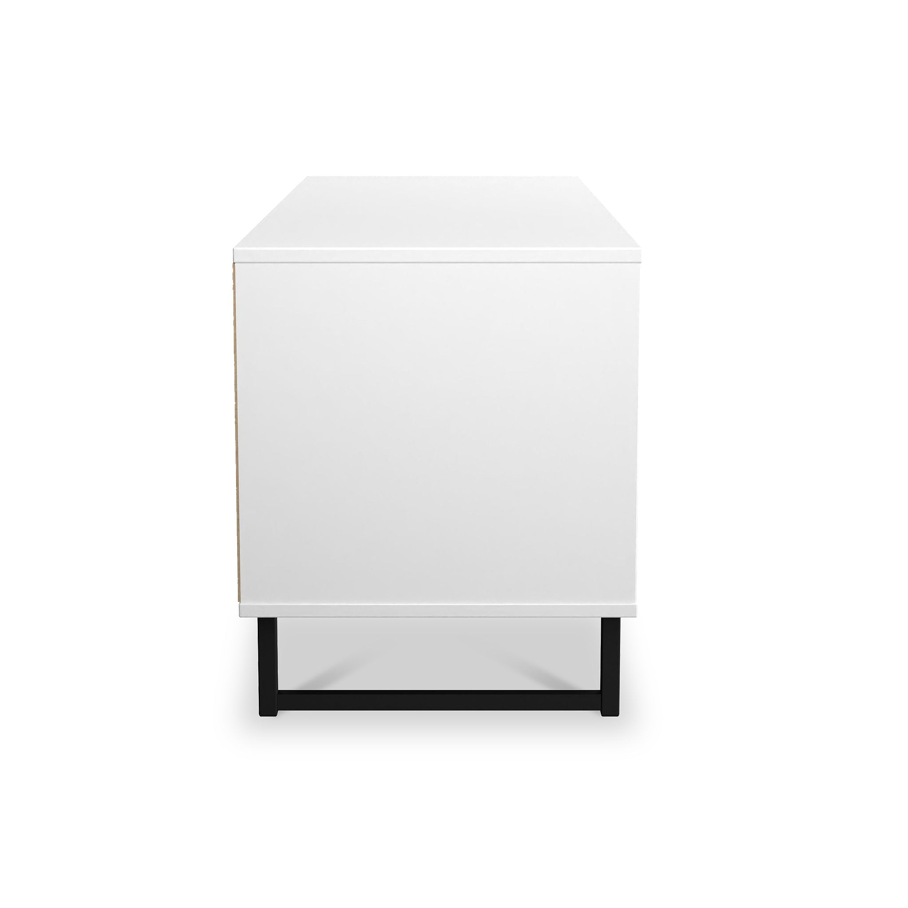 Callo Fluted 4 Drawer Low Storage Unit Matt White from Roseland Furniture