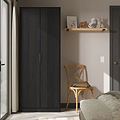 Callo Fluted Full Hanging Wardrobe Matt Black from Roseland Furniture