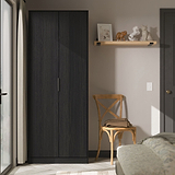 Callo Fluted Full Hanging Wardrobe Matt Black from Roseland Furniture