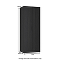 Callo Fluted Full Hanging Wardrobe Matt Black from Roseland Furniture
