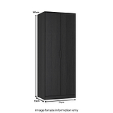 Callo Fluted Full Hanging Wardrobe Matt Black from Roseland Furniture