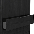 Callo Fluted Double Wardrobe With 2 Drawers Matt Black from Roseland Furniture