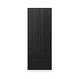 Callo Fluted Double Wardrobe With 2 Drawers Matt Black from Roseland Furniture