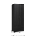 Callo Fluted Double Wardrobe With 2 Drawers Matt Black from Roseland Furniture