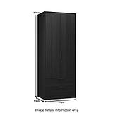 Callo Fluted Double Wardrobe With 2 Drawers Matt Black from Roseland Furniture